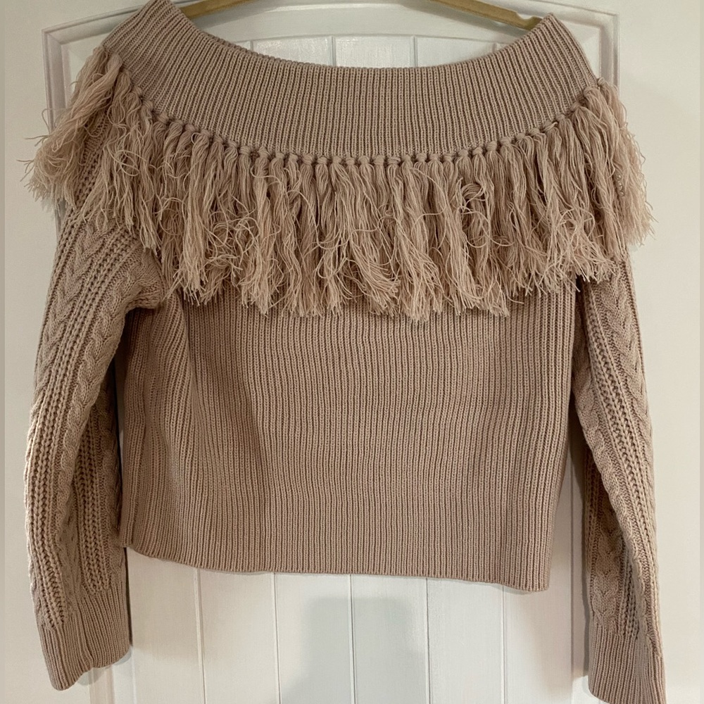 Off shoulder fringe sweater - Beautiful Soul